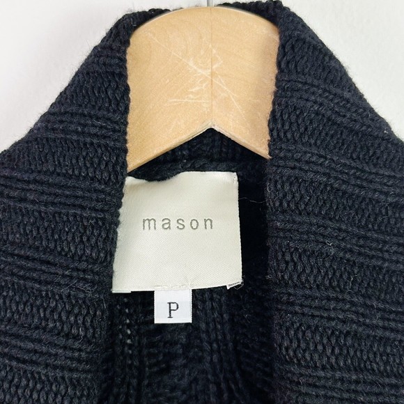 Mason Cashmere Wool Silk Open Front Knit Shawl Waterfall Cardigan Sz P - Picture 6 of 10